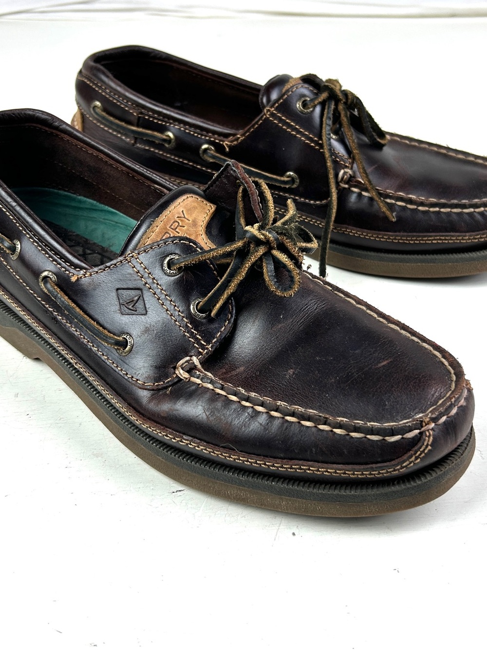 Sperry Top Sider Boat Shoes Men's 11.5 Two Eye Brown Leather